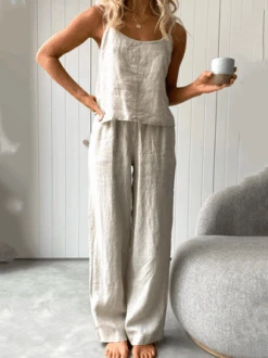 Casual Cotton And Linen Two-Piece Set -Zolucky Sales Store 8c0ae4f56d56bda47df7371f65deb934