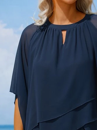 Plain Elegant Crew Neck Loose Urban Two-Piece Set 10 Plain Elegant Crew Neck Loose Urban Two-Piece Set - Image 10