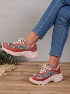 Women's Casual Color Block Paneled Shockproof Chunky Sneakers -Zolucky Sales Store 8d5be1311f7d453f998424b416836daf