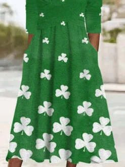 Casual Four-Leaf Clover Pocket Stitching Dress 5 Casual Four-Leaf Clover Pocket Stitching Dress -Zolucky Sales Store 8d92f11649a30073e6e9550882d7fe92