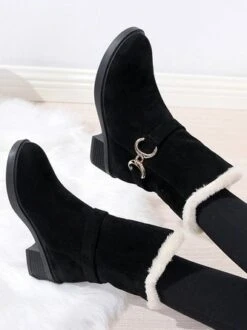 Faux Suede Plain Winter Thick Bottom Cotton-Padded Boots -Zolucky Sales Store 8dd29aadb11631dff30b485d40e51fb7