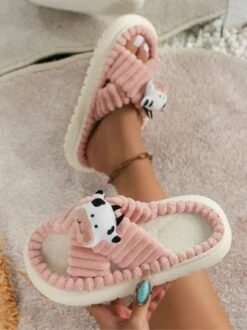 Casual Cartoon Cow Warmth Cross Strap Slippers -Zolucky Sales Store 8e6f7ffe527544cba91a94e46907e853 1694401075927