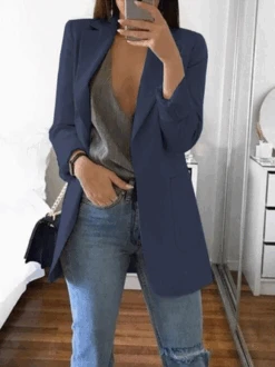 Long Sleeve Shawl Collar Shift Blazer 30 Long Sleeve Shawl Collar Shift Blazer -Zolucky Sales Store 8e757e7ef8d446cb04bf95f9785fb917