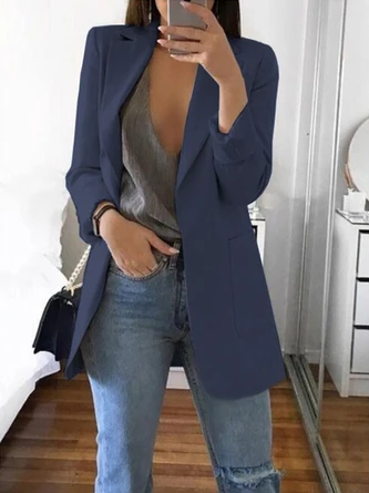 Long Sleeve Shawl Collar Shift Blazer 11 Long Sleeve Shawl Collar Shift Blazer - Image 11