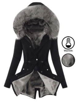 Loose Fur Collar Hoodie Casual Padded Jacket