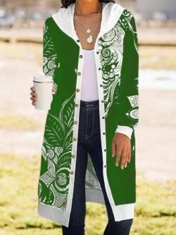 Paisley Hoodie Long Sleeve Buttoned Casual Coat -Zolucky Sales Store 8f154638dafbbabc195a533febe9dc18