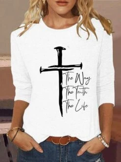 Women's Christian Cross Casual Shirt -Zolucky Sales Store 8f29cb255b4ded0d56f588a93ba8f5f4