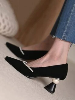 Elegant Imitation Pearl Shaped Heel Pumps -Zolucky Sales Store 8f6e3c08a1482762a3042242e02c188c