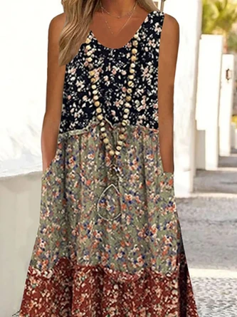 Loose Casual Floral Pritned Dress 2 Loose Casual Floral Pritned Dress - Image 2