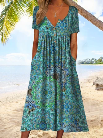 Boho Casual Short Sleeve Dress 1 Boho Casual Short Sleeve Dress