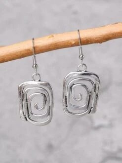 Ethnic Style Line Pattern Distressed Dangle Earrings Vintage Jewelry -Zolucky Sales Store 9070b3950d508e337ecc103ffeaacd78