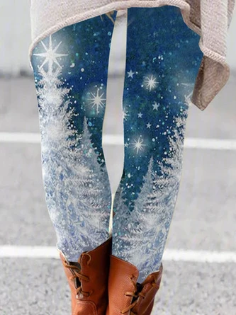 Tight Casual Snowflake Leggings 2 Tight Casual Snowflake Leggings - Image 2