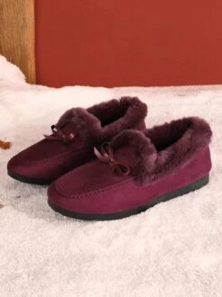 Winter Casual Non-Slip Furry Lined Flat Peas Shoes -Zolucky Sales Store 9089a9c1721279311389ce760bbff1d2
