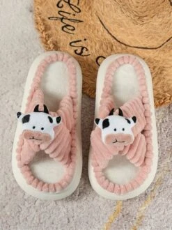 Casual Cartoon Cow Warmth Cross Strap Slippers -Zolucky Sales Store 924f8745026540ee819c8a59c4183e83 1694401076810