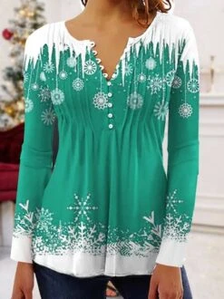 Christmas Printed Jersey Casual Long Sleeve TUNIC Top Xmas Top -Zolucky Sales Store 92622c861ab3baba5799597e3da5e818