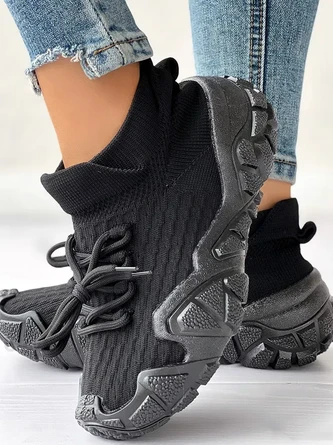 Color Block All Season Mesh Fabric Casual Flyknit Sneakers 7 Color Block All Season Mesh Fabric Casual Flyknit Sneakers - Image 7