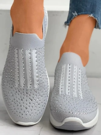 All Season Mesh Fabric Plain Sports Flyknit Sneakers 2 All Season Mesh Fabric Plain Sports Flyknit Sneakers - Image 2