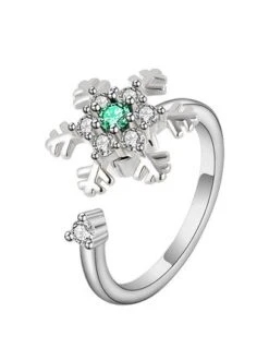 Christmas Rotatable Snowflake Rhinestone Adjustable Ring -Zolucky Sales Store 931c7ca5a870de243d449f4c2b5f6b85