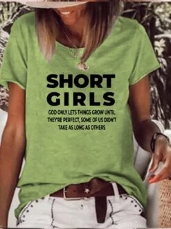 Women's Short Girls Funny Text Letters Crew Neck Casual T-Shirt -Zolucky Sales Store 9348095c7e3d953a41a2f3068b0d9d5e