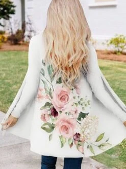 Wrap Loose Casual A-Line Cardigans Knitted Long Sleeve Coat