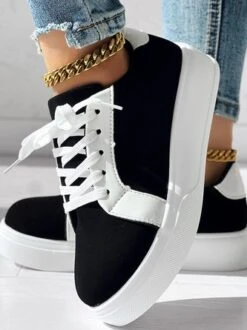 All Season Pu Contrast Stitching Casual Skate Shoes -Zolucky Sales Store 93ee7ffa353f2452ac092a1fb947e96d