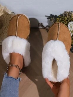 Casual Household Fluffy Toe-covered Slippers