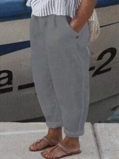 Plus Size Plain Casual Loose Cotton Pants -Zolucky Sales Store 958232b0f0645f2f459bcc155b3ee6a7