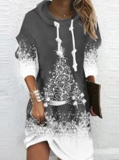 Christmas Casual Loose Long Sleeve Tunic Dress Xmas Dress -Zolucky Sales Store 95a804f246b4bc4e167876cb463ba9d3
