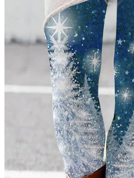Tight Casual Snowflake Leggings 3 Tight Casual Snowflake Leggings - Image 3
