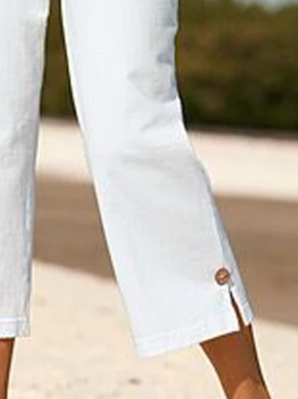 Plus Size Casual Loose Plain Cotton Pants 2 Plus Size Casual Loose Plain Cotton Pants - Image 2