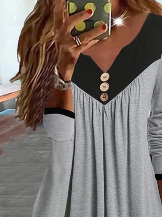 Color Block Loose Top Tunic 2 Color Block Loose Top Tunic - Image 2