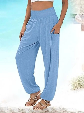 Women's Pockets Plain Casual Pants 5 Women's Pockets Plain Casual Pants - Image 5