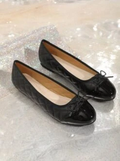 Casual Bow Decor Color Block Quilted Ballet Flats -Zolucky Sales Store 97bc7bd1d41325de9a900cd294dfd129