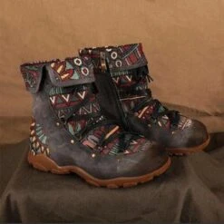 Faux Suede Ethnic Autumn Casual Western Boots -Zolucky Sales Store 981ad68138da119ef2c331385b261813