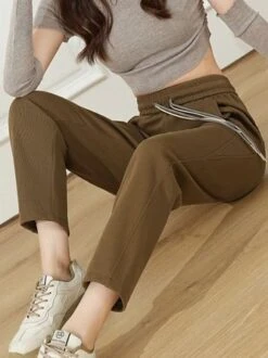 Loose Casual Plain Pants -Zolucky Sales Store 9823f574409d6ec80815ec665a97aa1d