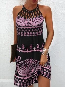 Ethnic Printed Halter Sleeveless Dress -Zolucky Sales Store 98b4aa2d9a3ec597d0dbf8892b8cb824