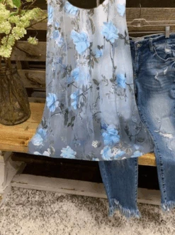 Vintage Crew Neck Sleeveless Top -Zolucky Sales Store 9a79ddfff7c35e1e98e7caf182cba730