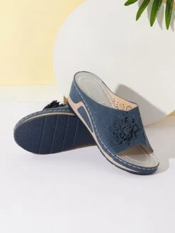3D Floral Cutout Upper Vintage Bohemian Wedge Slippers -Zolucky Sales Store 9a8c3f8c35f049c56f9e63740e98daf9