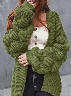 V Neck Plain Regular Fit Casual Cardigan