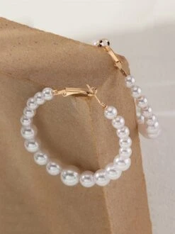 Elegant Gradient Size Imitation Pearl Hoop Earrings -Zolucky Sales Store 9cba1c00519fae16c684a977266f6ac0