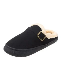 Casual Winter Warmth Flocked Mules -Zolucky Sales Store 9d045699255cd7349493bf52ce91f377