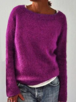 Solid Knitted Sweater Pullovers Jumpers -Zolucky Sales Store 9d701bbaa4c8cc99d92903603350844b