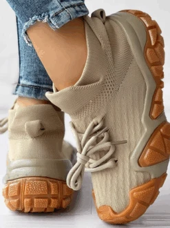 Color Block All Season Mesh Fabric Casual Flyknit Sneakers