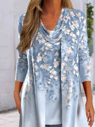 Floral Printed Jersey Casual Loose Two-Piece Set 2 Floral Printed Jersey Casual Loose Two-Piece Set - Image 2