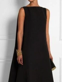 Vintage Plain Sleeveless Crew Neck Casual Weaving Dress -Zolucky Sales Store 9f3d3ee21e1370a0a88b7ae5d5439bf0