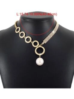 Elegant Imitation Pearl Circle Rhinestone Pendant Necklace -Zolucky Sales Store 9f40ab5c5d409cef68281f4b69c7c753