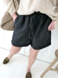 Plain Casual Linen Pants 8 Plain Casual Linen Pants -Zolucky Sales Store CASUAL SHORTS BLACK1 jpg 1561087825493