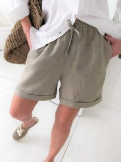 Plain Casual Linen Pants