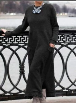 Zolucky Gray Crew Neck Cotton Casual Knitting Dress -Zolucky Sales Store F54EE70D D465 4760 AC07 3AF509ECBBCB 20191022110339 jpg 1571713222358