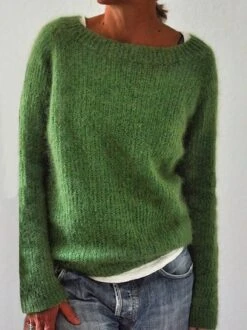 Solid Knitted Sweater Pullovers Jumpers